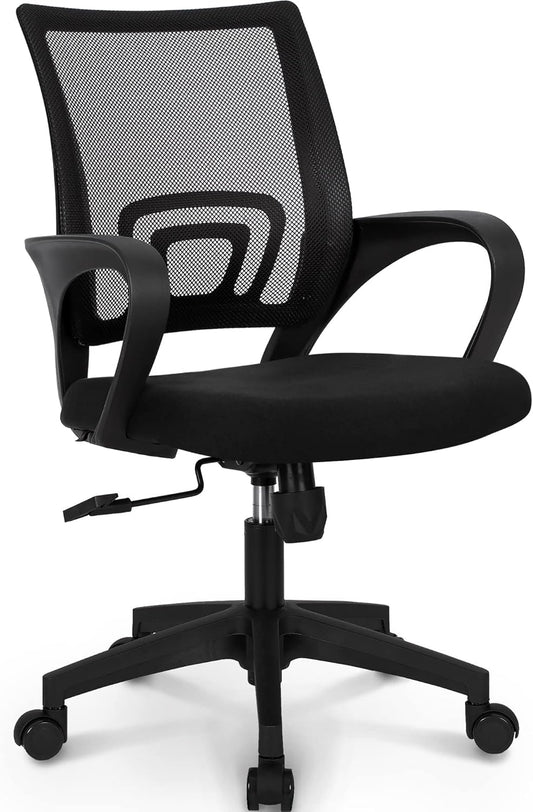 Ergonomic Mesh Gaming Mid Back Seat with Comfy Lumbar Support Adjustable Height Swivel for Home Task