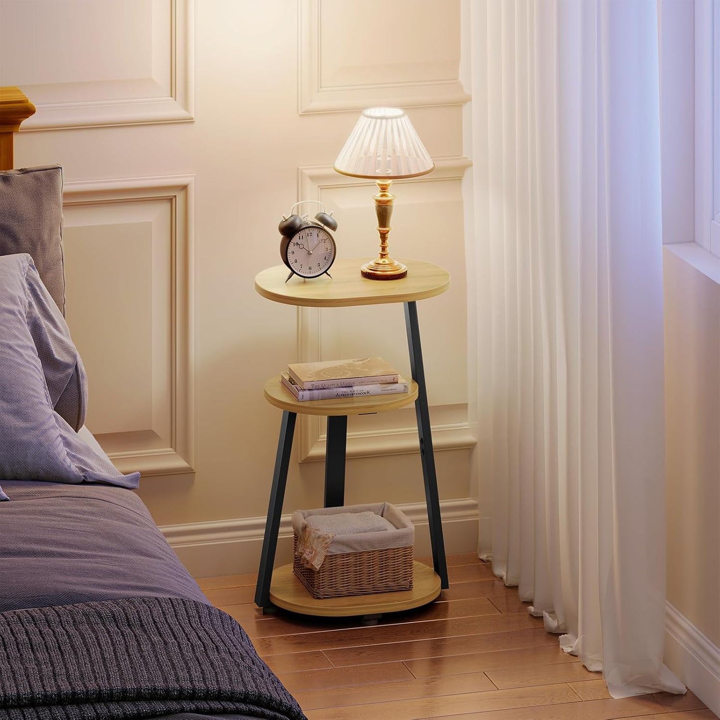 Small End Table with Metal Frame