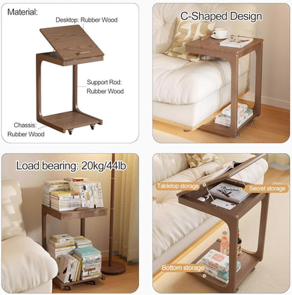 Movable C Shaped Side Table
