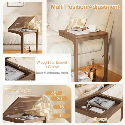 Movable C Shaped Side Table